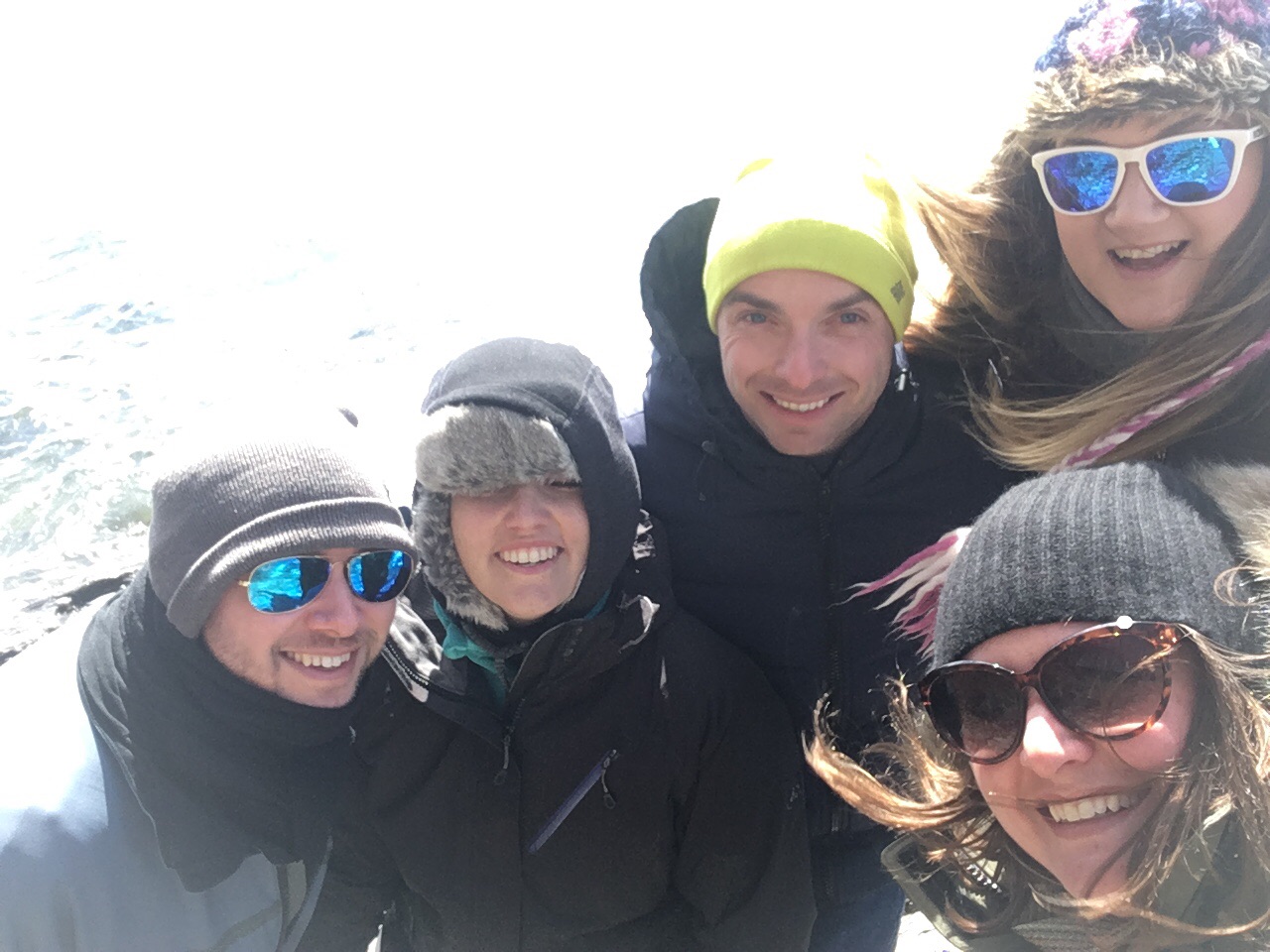Hiking around an island with Brendan, Leah, and Finney, Portland, ME
