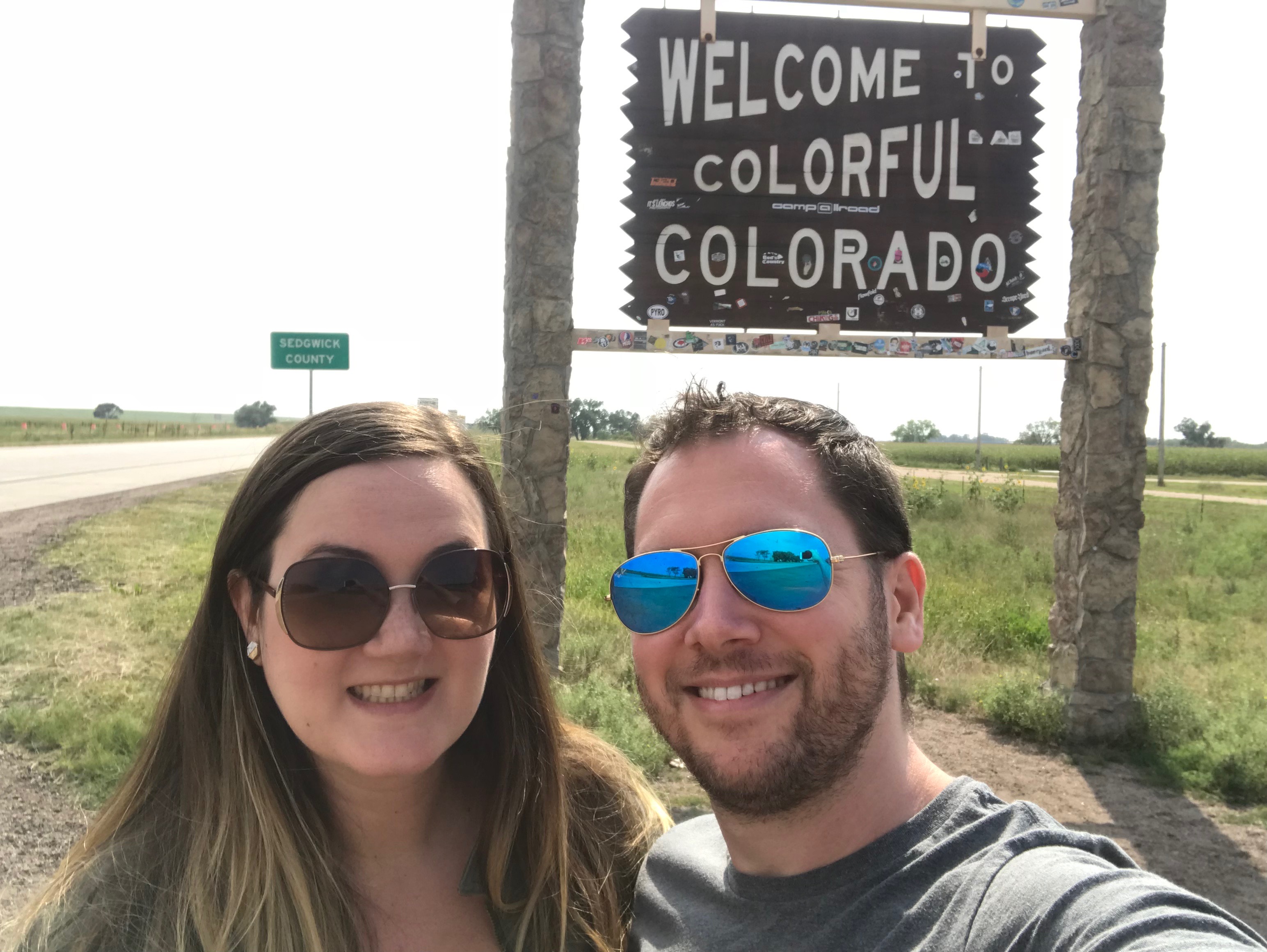 Finally crossing into our new state when we moved across the country! Colorado border