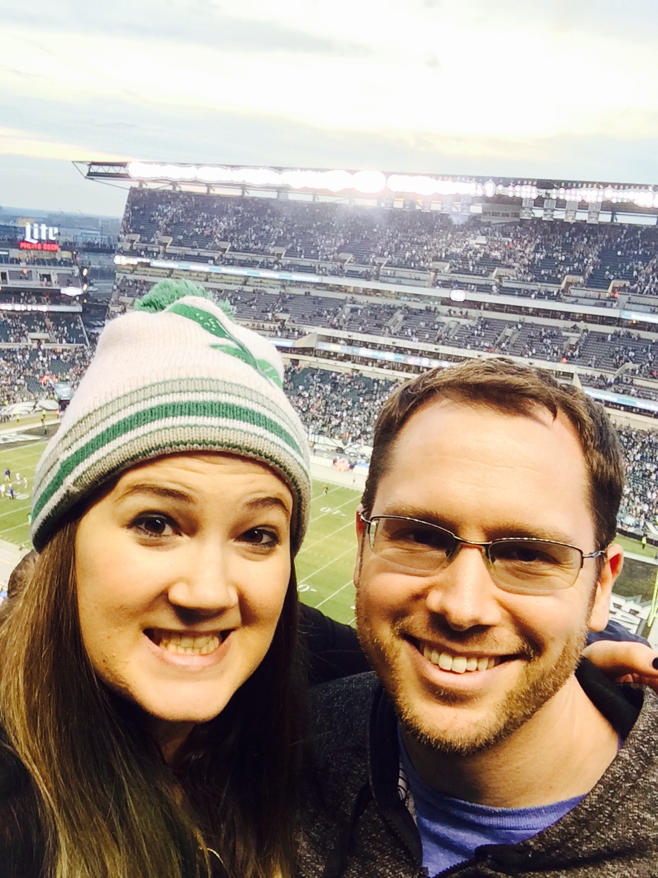 Our first trip together to the Linc, GO BIRDS, Philadelphia, PA