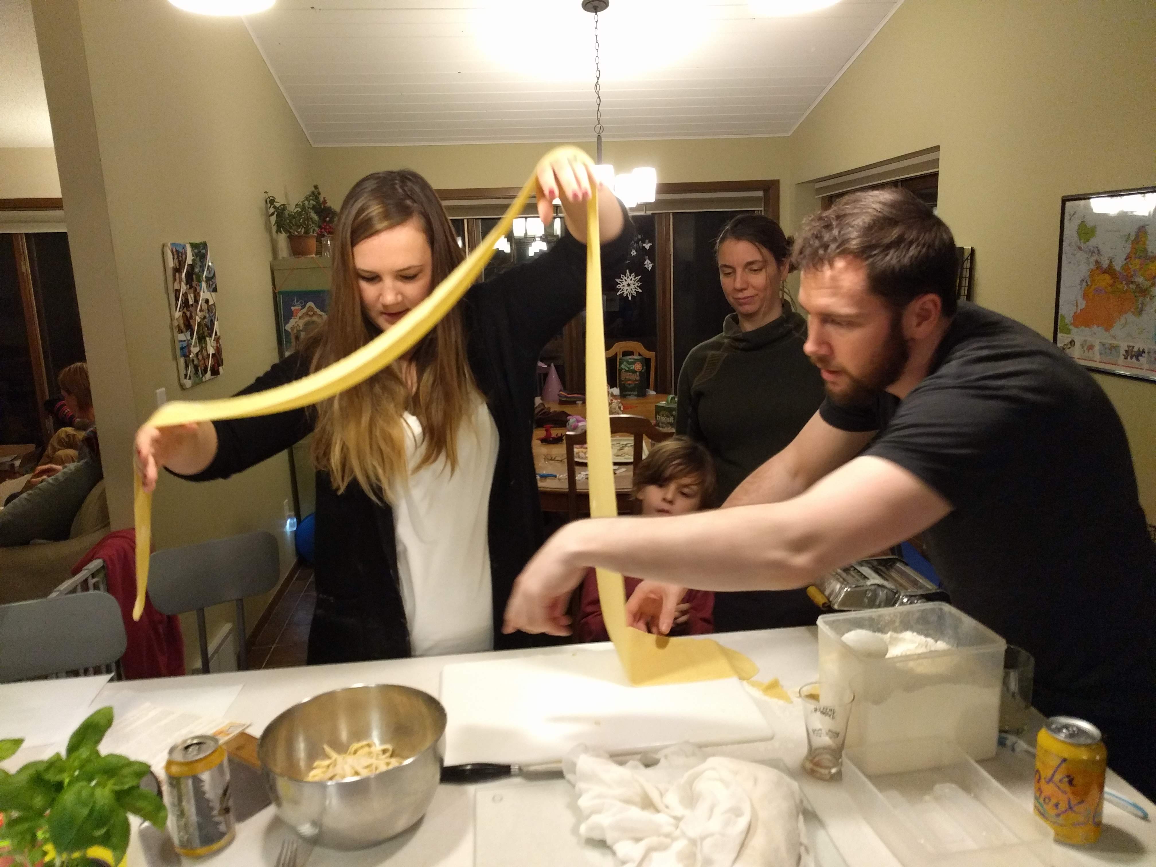 Making homemade pasta for almost the entire Schroeder clan (14 people!), Minneapolis, MN