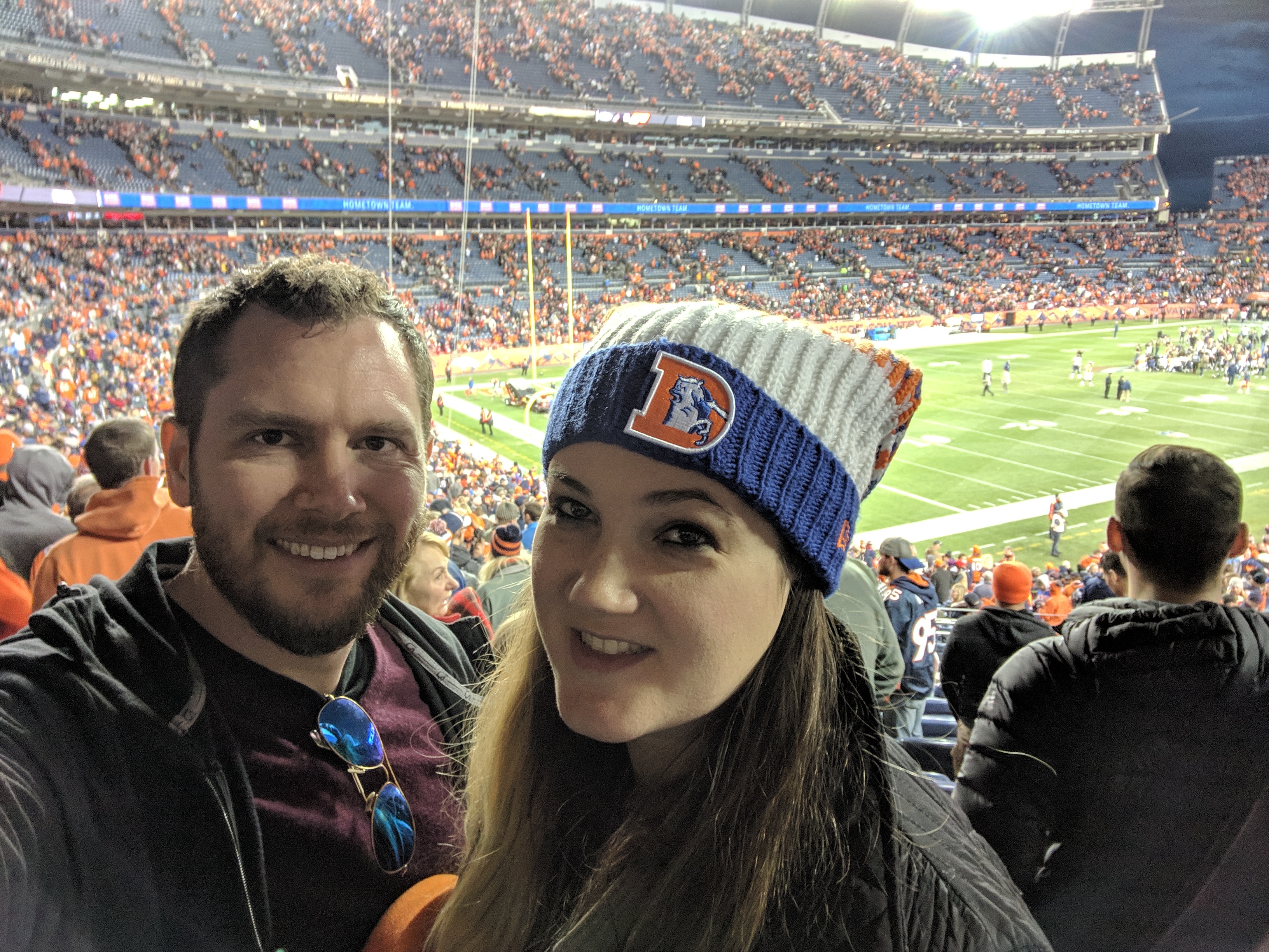 Our first Broncos game, Denver, CO